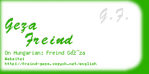 geza freind business card